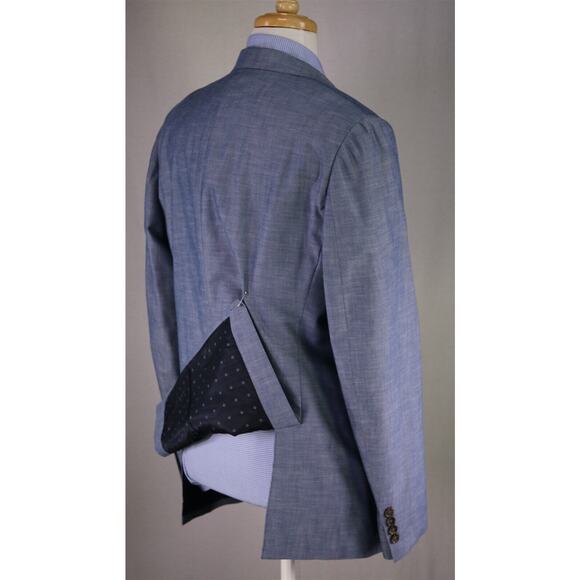 Bonobos Standard Fit Light Blue Iridescent Cotton 2-Btn Blazer Jacket 42R - Picture 7 of 9